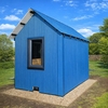 Solent Blue Corrugated Roof and Wall Sheets Fitted To a Garden Shed