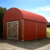 Curved roof Storage Shed in Poppy Red Corrugated